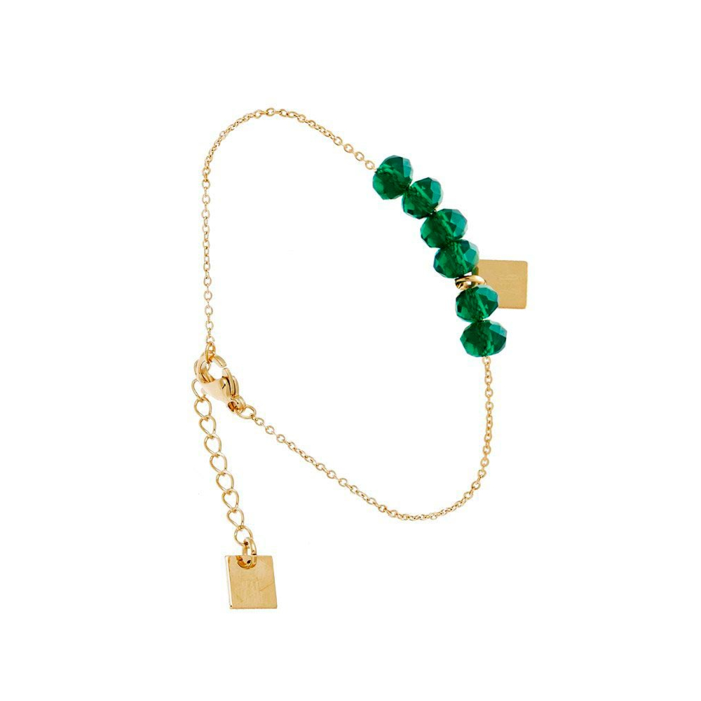 Bracelet Réglable Cordelette Verte Avec Déco Or - Occasion Bon état - Sans Marque
