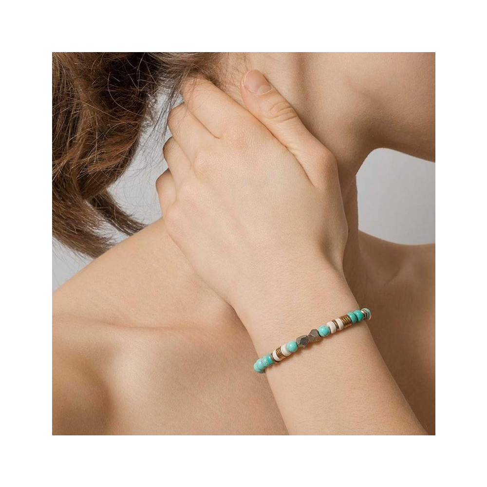Bracelet élastique perles (turquoise)