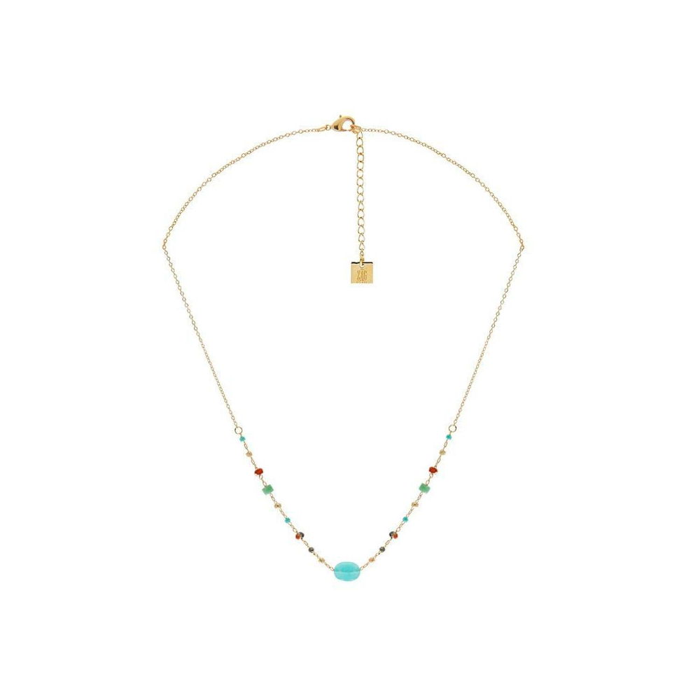 Collier IKITA Paris - Câble Avec Perles Multicolores Et Nacre - Longueur Réglable