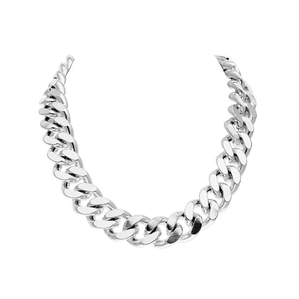 Collier Chaîne En Argent - Occasion - Modèle Simple Et Élégant