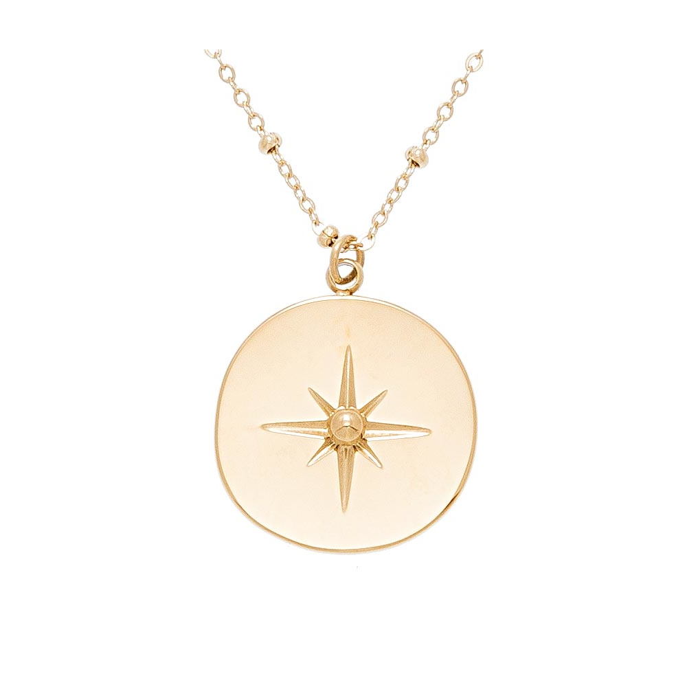 Collier médaille étoile zircons (doré), Siloé - Jollia