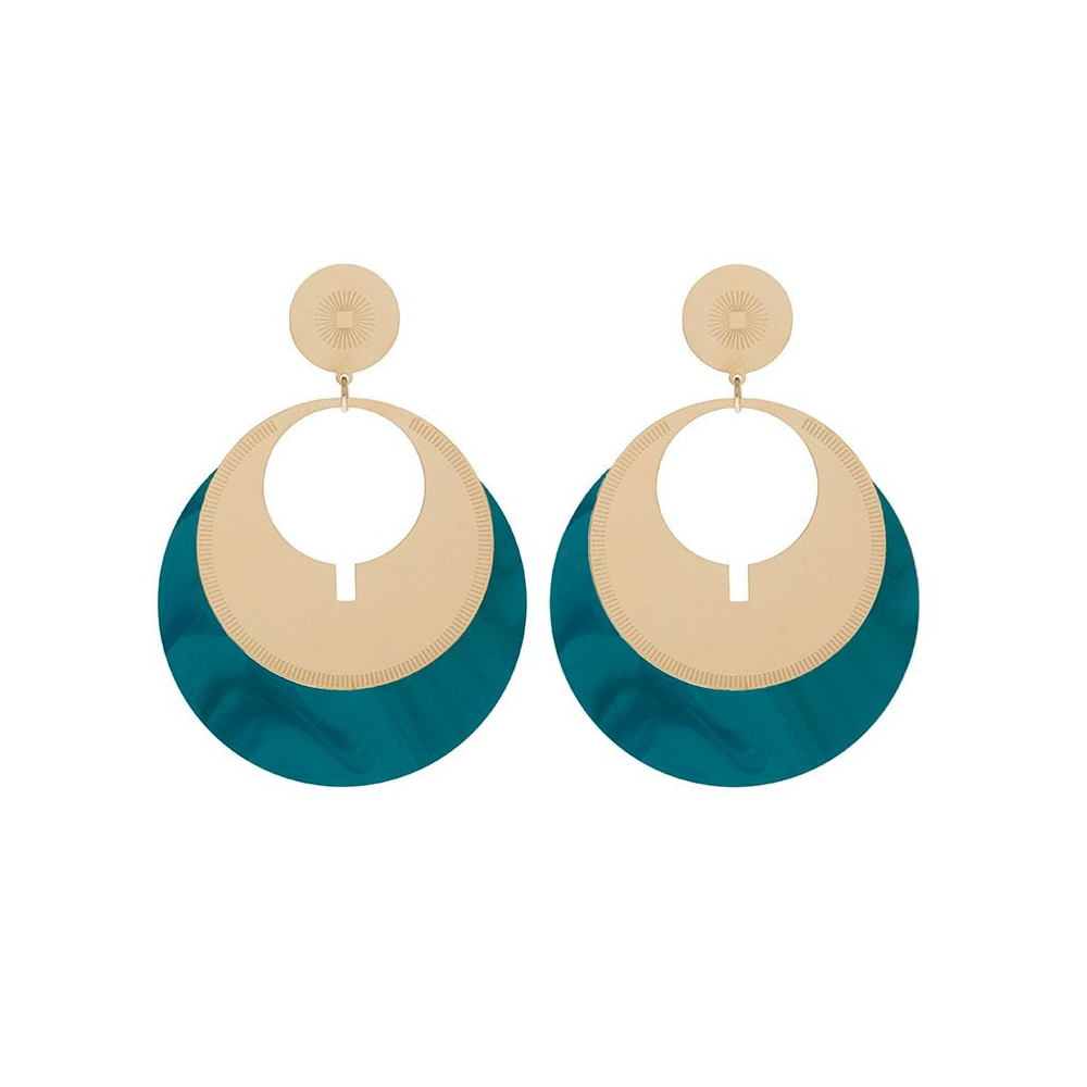 black truth Mouthpiece Grosses boucles d'oreilles bleues (doré), Zag bijoux - Jollia