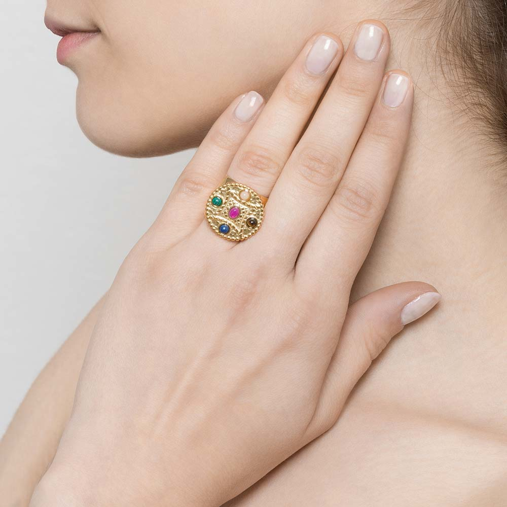 Bague pierre multicolore top