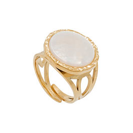 Bague pierre ronde plate outlet