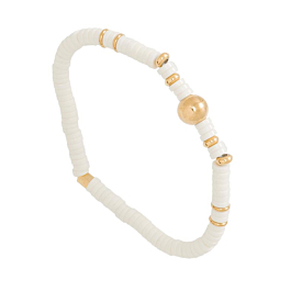 Bracelet élastique perles (blanches), Zag Bijoux - Jollia